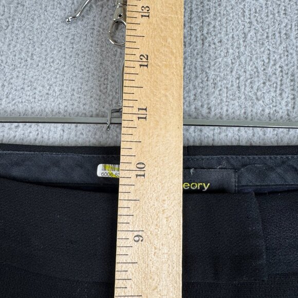 Theory Dress Pants Women Size 2 Black Ankle Mid Rise Straight Office Business - Picture 10 of 13